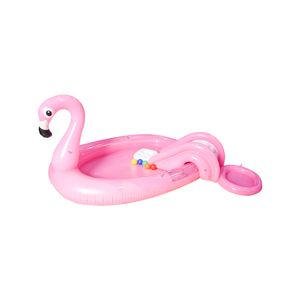 Piscina Inflable con Tobogán Diseño Flamenco