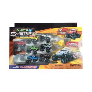 Pack x 8 Carros Big Wheel Racerz Micro Systemz