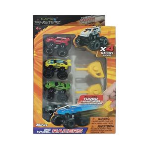 Pack X 4 Carros Big Wheel Racerz Micro Systemz