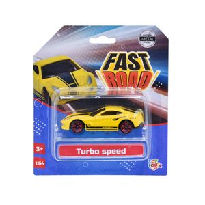 Carro Coleccionable Die Cast Amarillo Velocidad Turbo Fast Road
