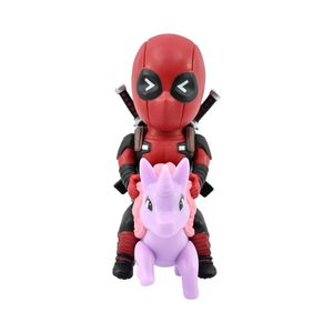 Figura Coleccionable Deadpool Montado en Unicornio Marvel 10 cm