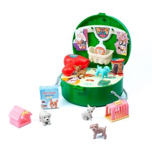 Carterita Infantil Veterinaria Set de Mascotas 19 Piezas
