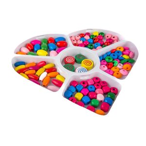 Set de Cuentas de Madera en Carterita para Crear Joyería Infantil