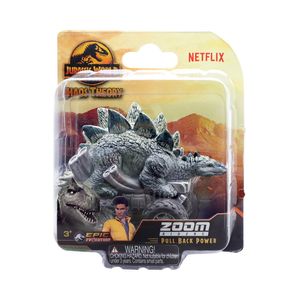 Carro Dinosaurio Stegosaurus Jurassic World Gris-Pull back -5 cm
