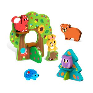 Set 13 Cubos  Bloques en Madera Bosque Kids Hits