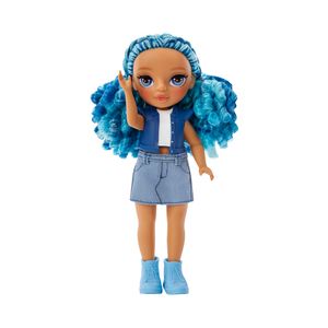 Muñeca Rainbow High Little Sapphire Azul Brillante con Mascota y Accesorios