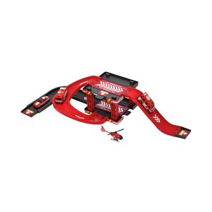 Playset Pista Fire Rescue con Helicóptero Max Racer